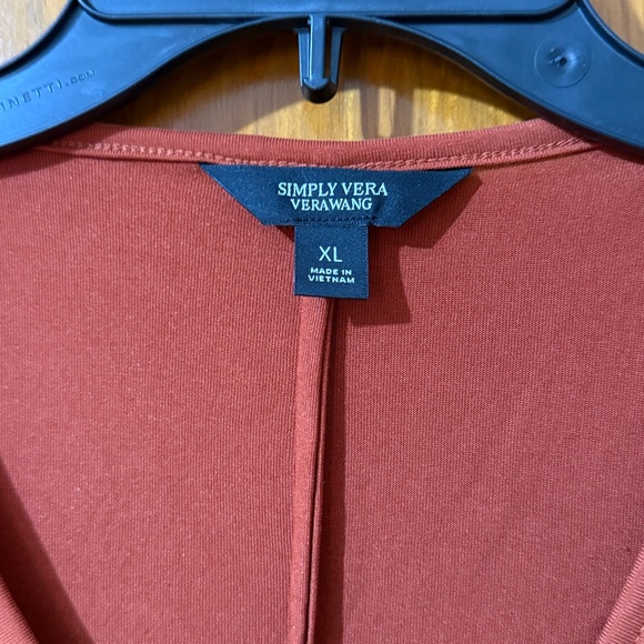 Simply Vera Vera Wang Terracotta V-Neck Blouse - Picture 2 of 5
